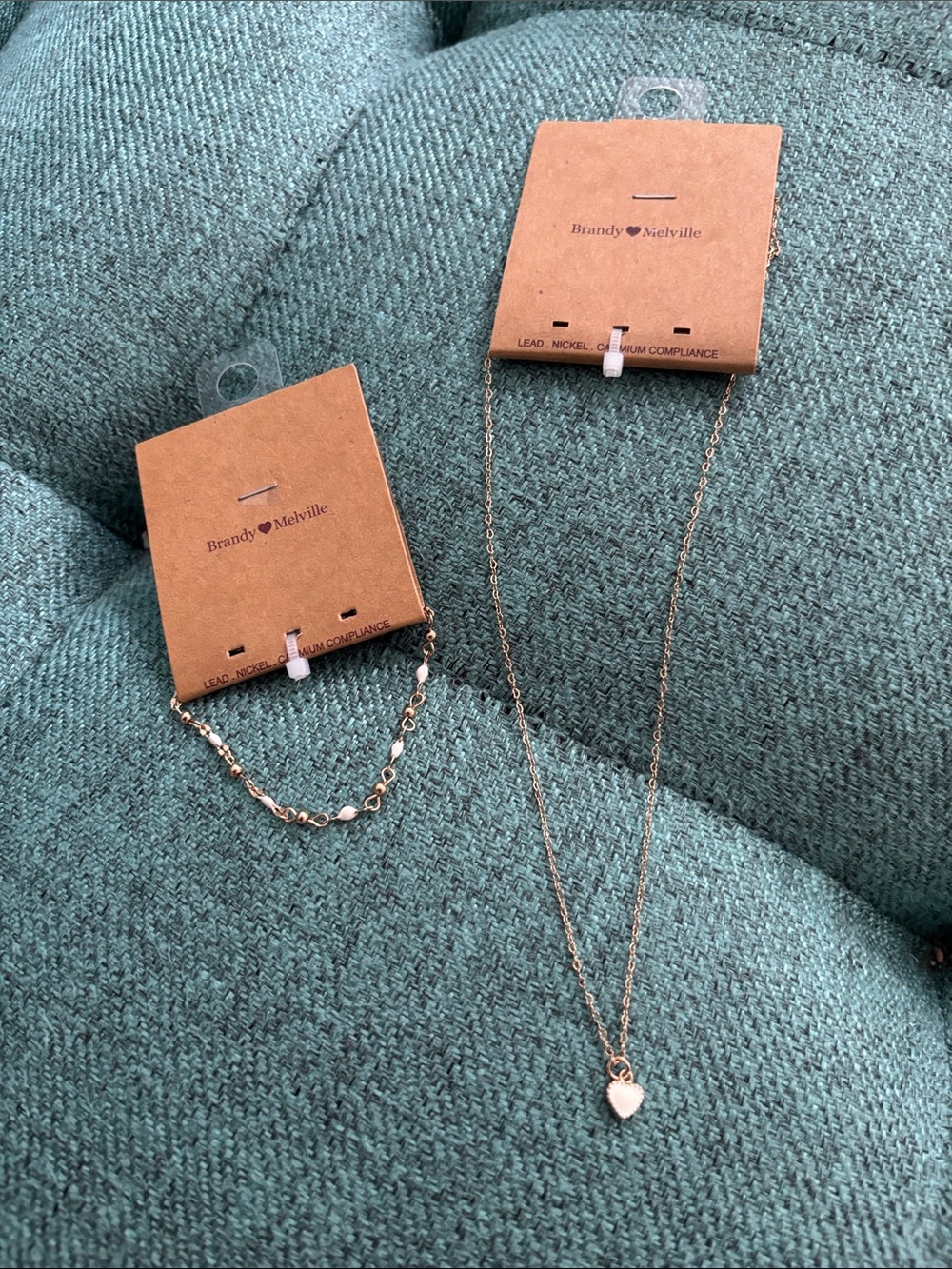 Brandy Melville gold jewellery set - heart necklace